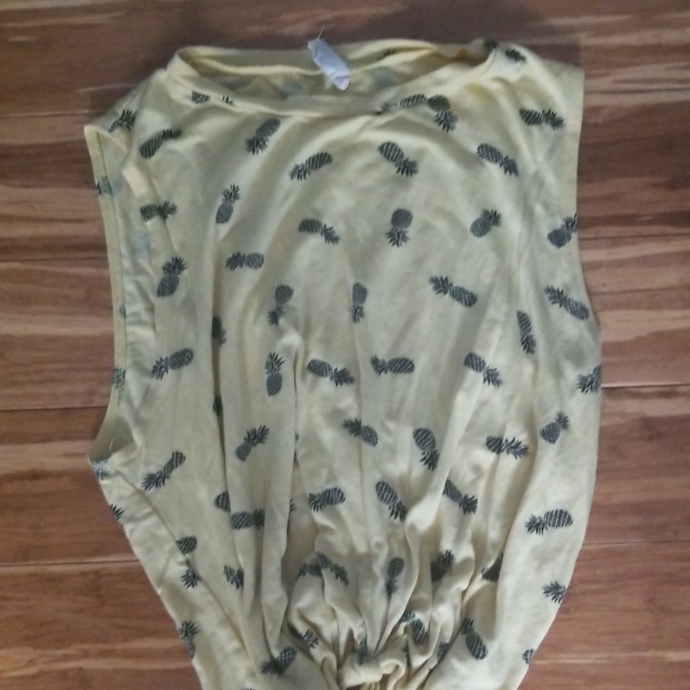 Pineapple Tie Front Tank Top